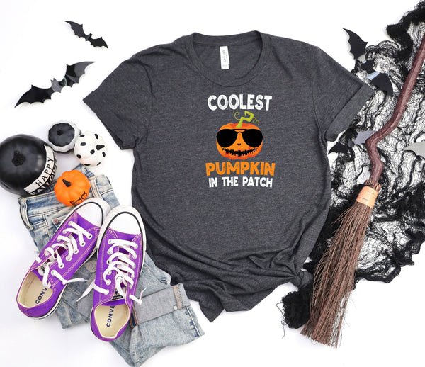 Coolest Pumpkin In The Patch Halloween Dark Grey T-Shirt
