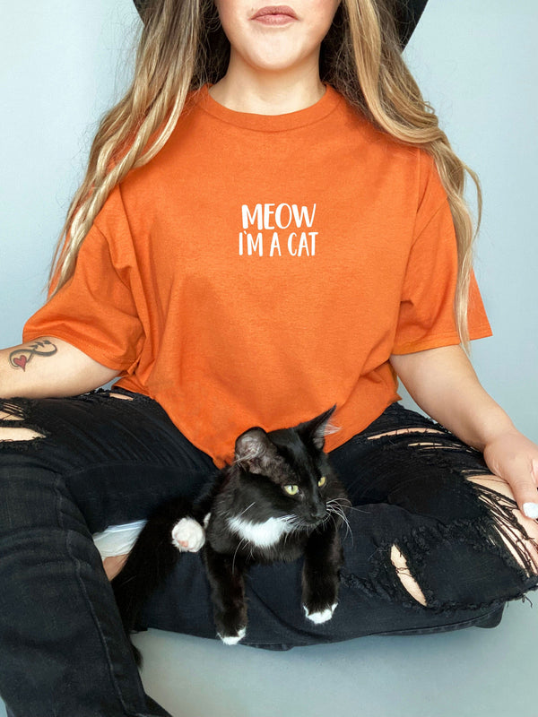 Meow I'm A Cat on Gildan Orange T-Shirt