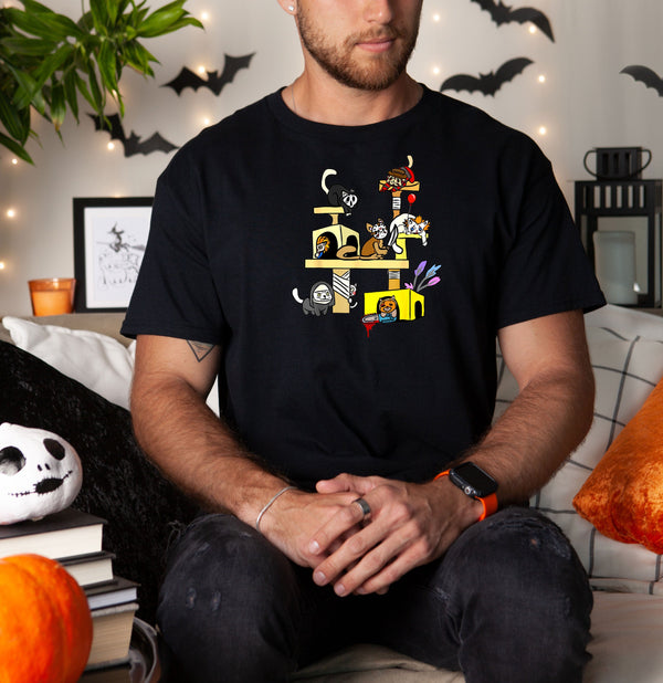 Horror Movies Cat Gifts For Cat Lovers Halloween on Gildan Men T-Shirt