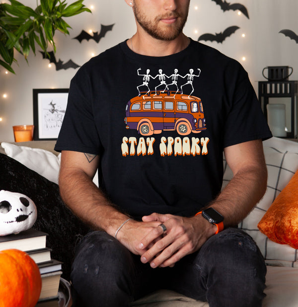Stay Spooky Bus on Gildan Men T-Shirt
