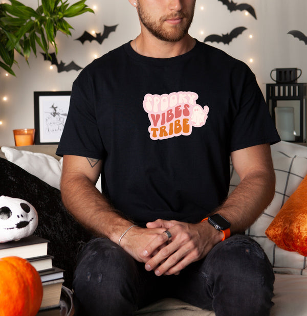 Spooky Vibes Tribe Ghost on Gildan Men T-Shirt