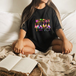 Witchy mama drip on Gildan women black t-shirt