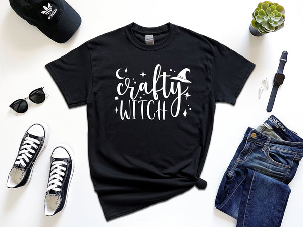 Crafty witch white on Gildan T-Shirt