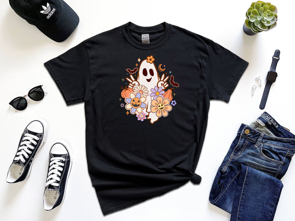 Flower ghost on Gildan T-Shirt