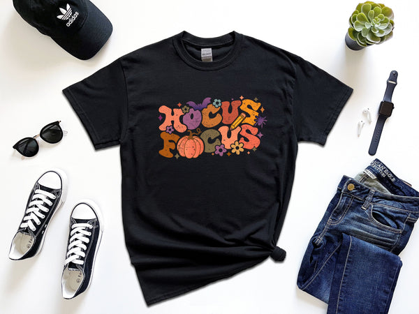 Hocus focus floral distressed on Gildan T-Shirt