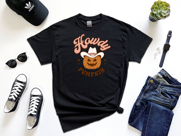 Howdy Pumpkin on Gildan t-shirt