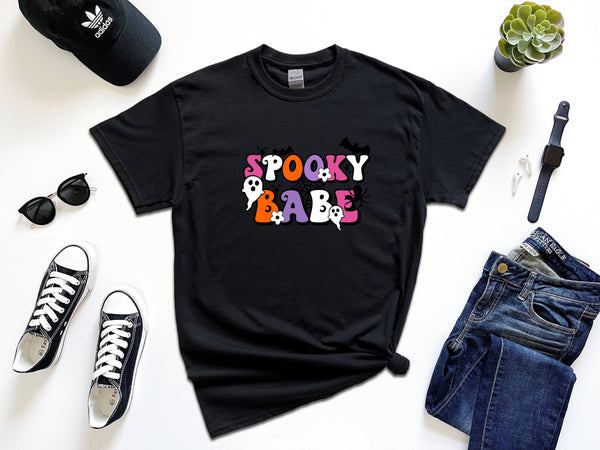 Spooky babe spookie on Gildan t-shirt