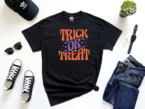 Trick or treat on Gildan t-shirt