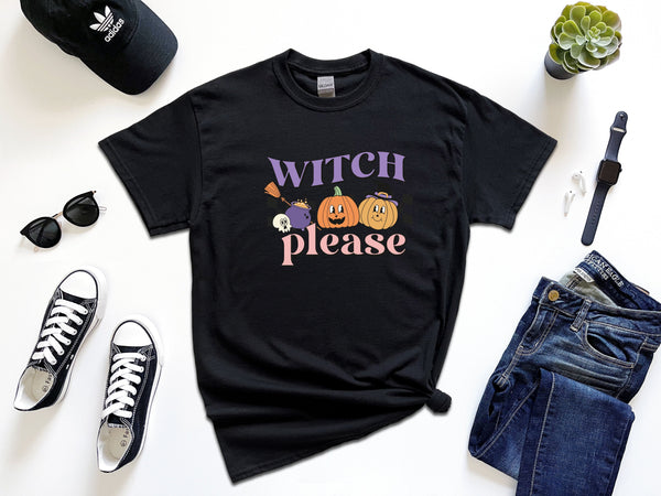Witch please pumpkin on Gildan t-shirt