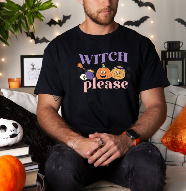 Witch please pumpkin on Gildan men t-shirt