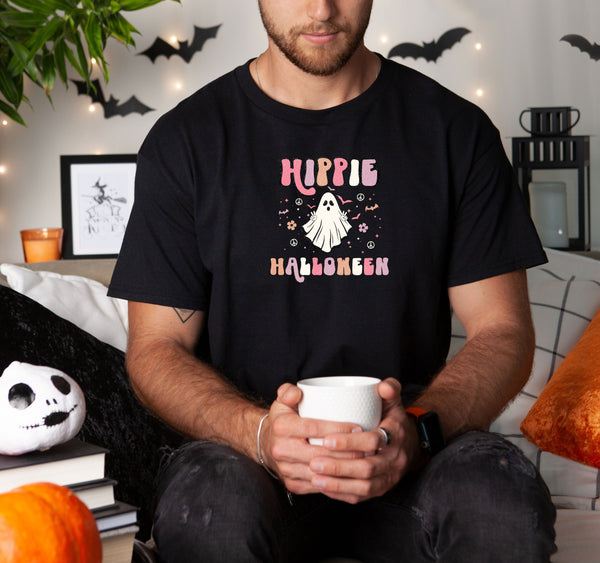 Hippie halloween on Gildan Men Black T-Shirt