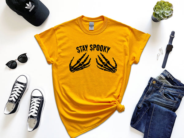 Stay Spooky hands on Gildan Gold T-Shirt