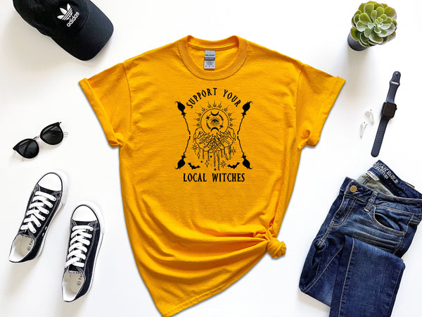 Support your local witches on Gildan Gold T-Shirt