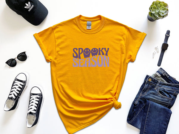 Spooky seasons on Gildan gold t-shirt