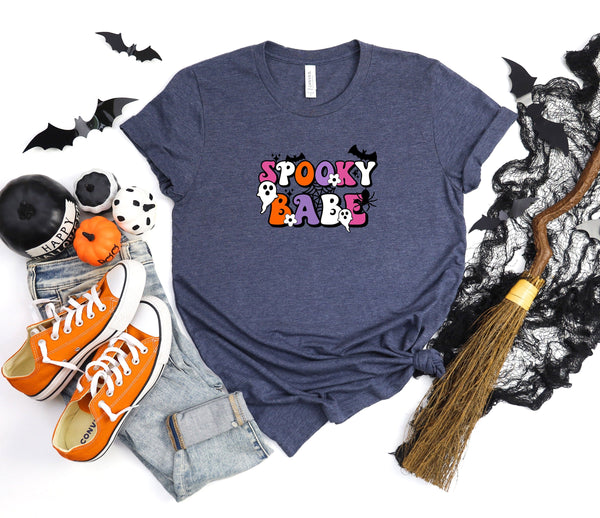 Spooky babe spookie cornflower blue t-shirt