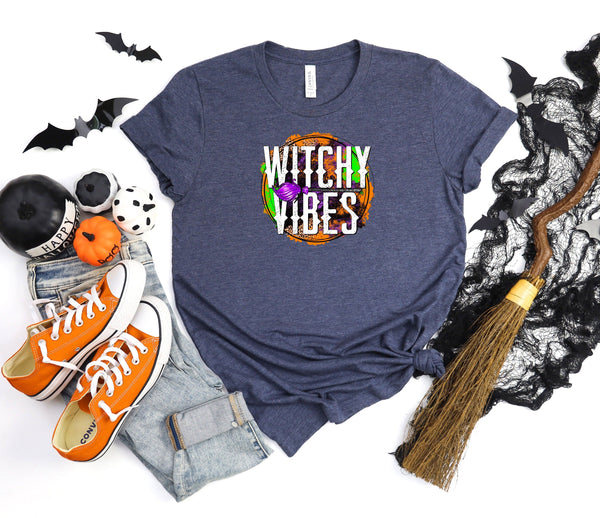 Witchy vibes grunge circle cornflower t-shirt