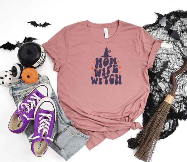 Mom wife witch pink t-shirt