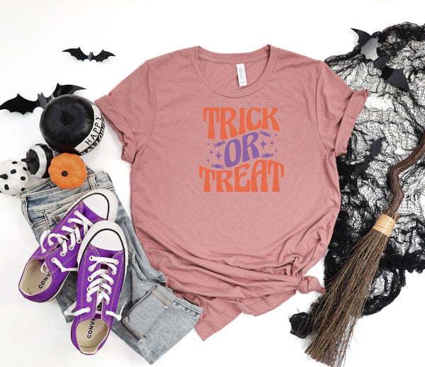 Trick or treat pink t-shirt