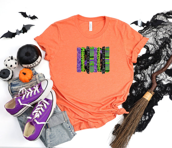 Halloween brush stroke coral t-shirt