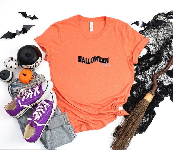 Halloween vibes coral t-shirt