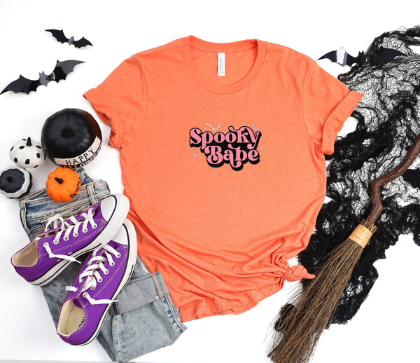 Spooky babe coral t-shirt