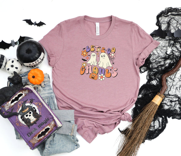 Let's go ghouls peach t-shirt