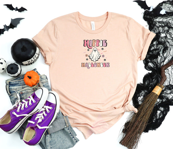 Hippie halloween lite pink t-shirt