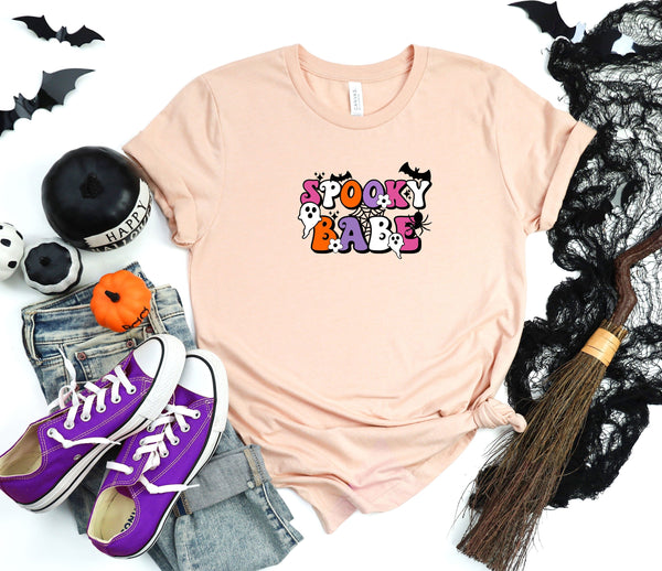 Spooky babe spookie lite pink t-shirt