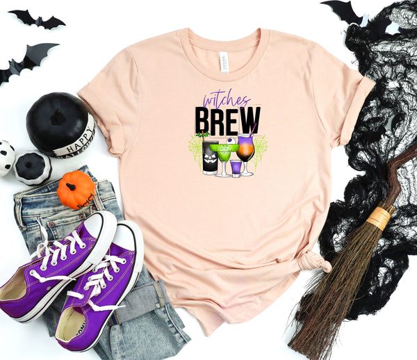 Witches brew drinks lite pink t-shirt