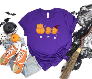 Boo Halloween Costume Ghost Pumpkin Witch purple t-shirt