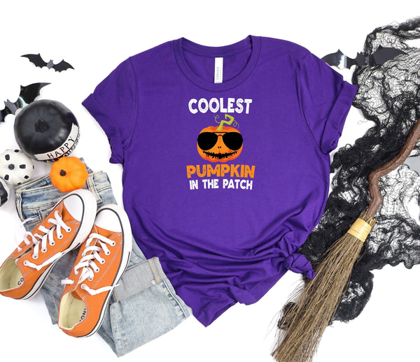 Coolest Pumpkin In The Patch Halloween Purple T-Shirt