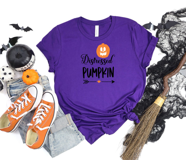 Distressed pumpkin purple t-shirt