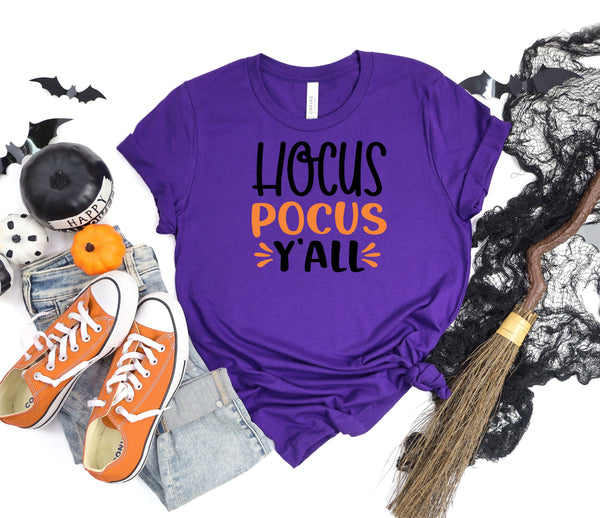Hocus pocus y'all purple t-shirt
