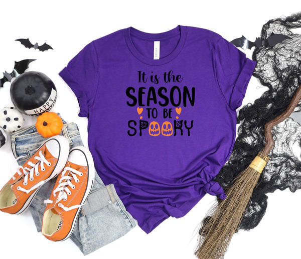 It is the season to be spooky purple t-shirt