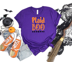Plaid Boo Purple T-Shirt