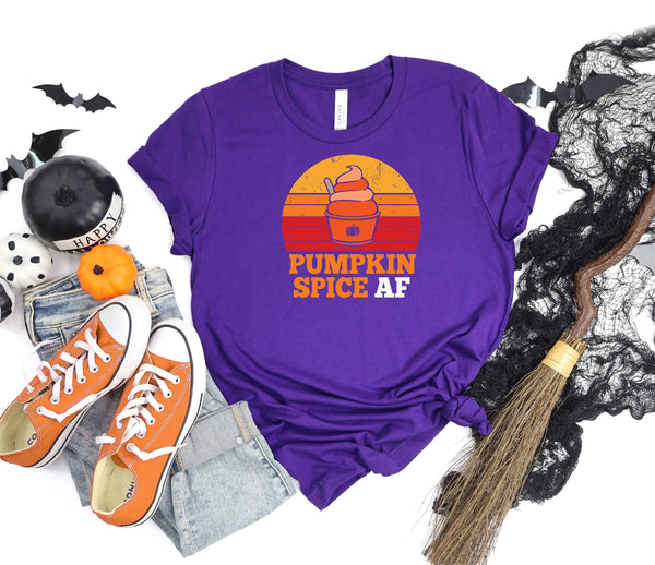 Pumpkin Spice Af Funny Halloween Vintage purple t-shirt