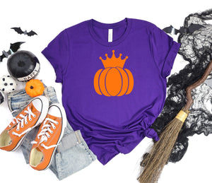 Pumpkin with crown purple t-shirt