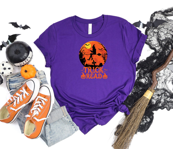 Trick Or Read Halloween Reading Lover purple T-Shirt