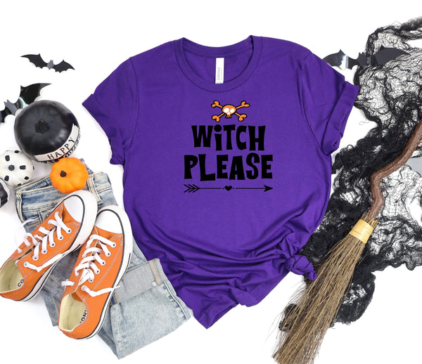 Witch please skull purple t-shirt