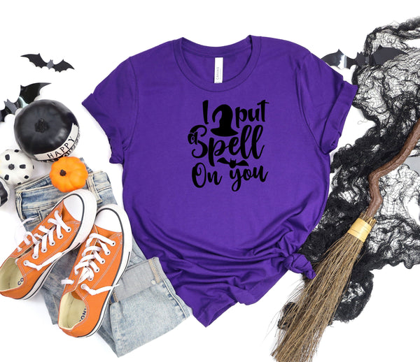 i put a spell on you purple t-shirt
