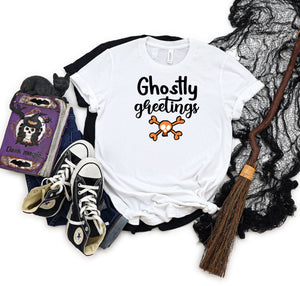 Ghostly greetings white t-shirt