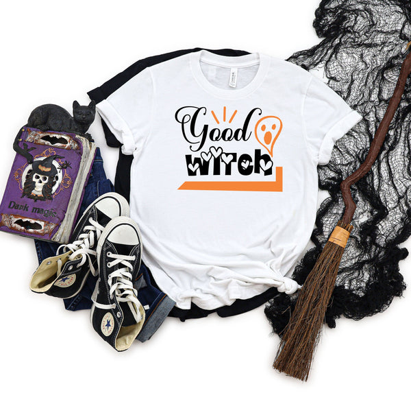 Good witch hearts ghost white t-shirt