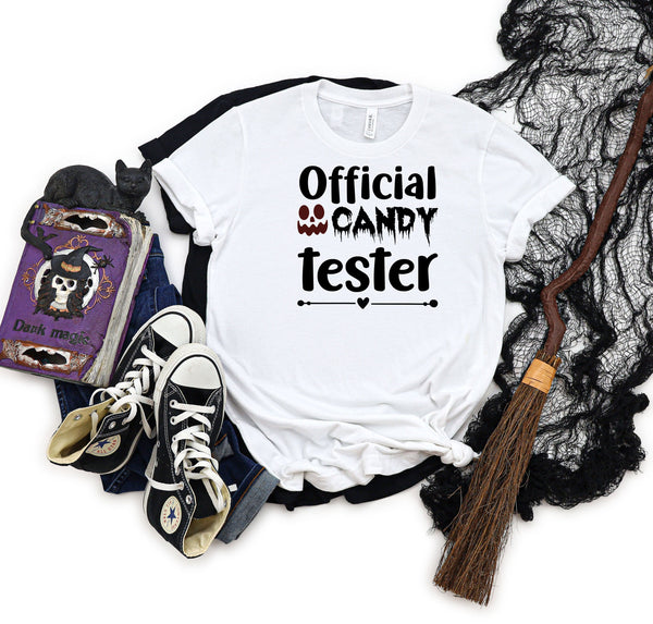 Official candy tester white t-shirt