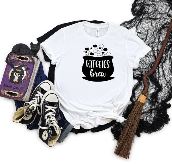 Witches brew pot smoke white t-shirt