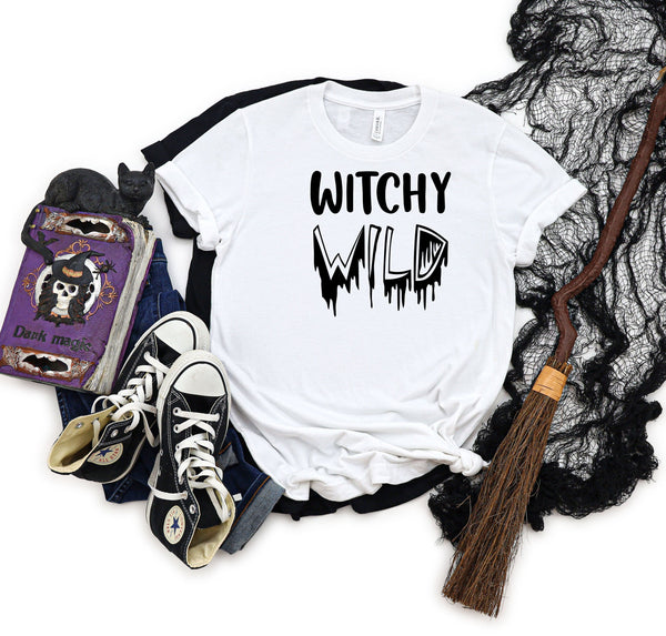 Witchy wild melting white t-shirt