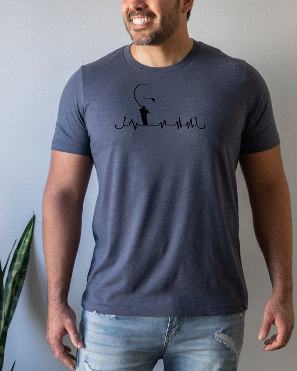 Heartbeat Fishing Navy T-Shirt