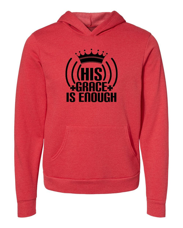 His grace is enough red Hoodies