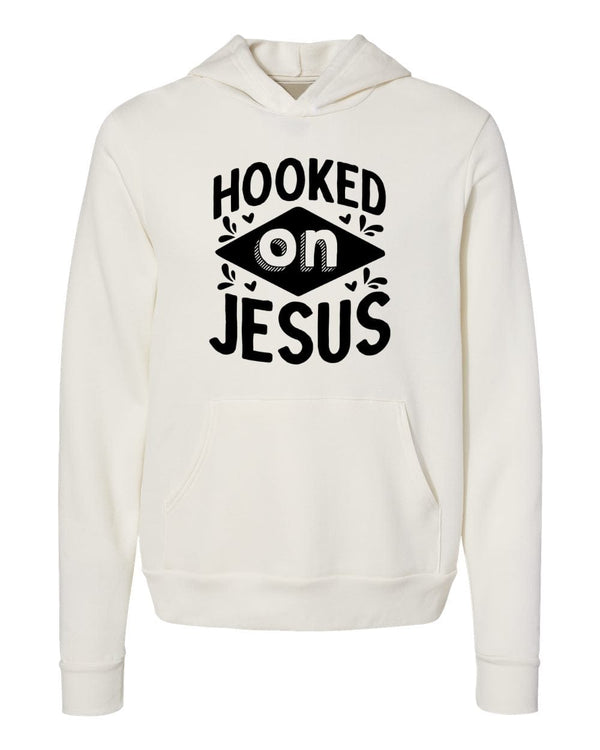Hooked on Jesus White Hoodies