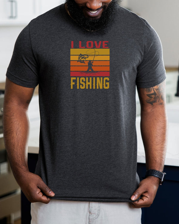 I love fishing gray t-shirt