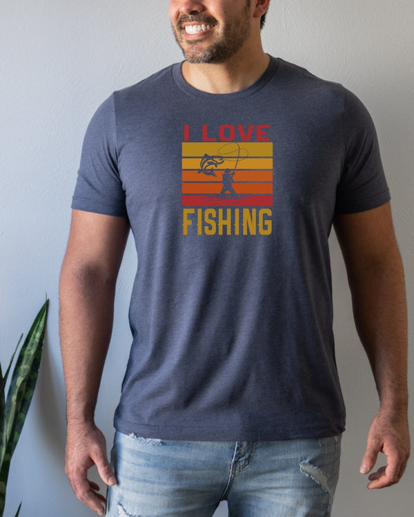 I love fishing navy t-shirt